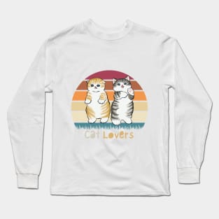 Orange Gray Brown Cat Lovers Long Sleeve T-Shirt